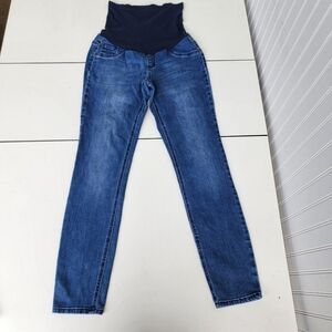Indigo Blue Maternity Womans Sz M  Wash Stretch Jeans Full Panel